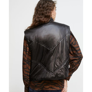 Gilet corto imbottito in finte paillettes