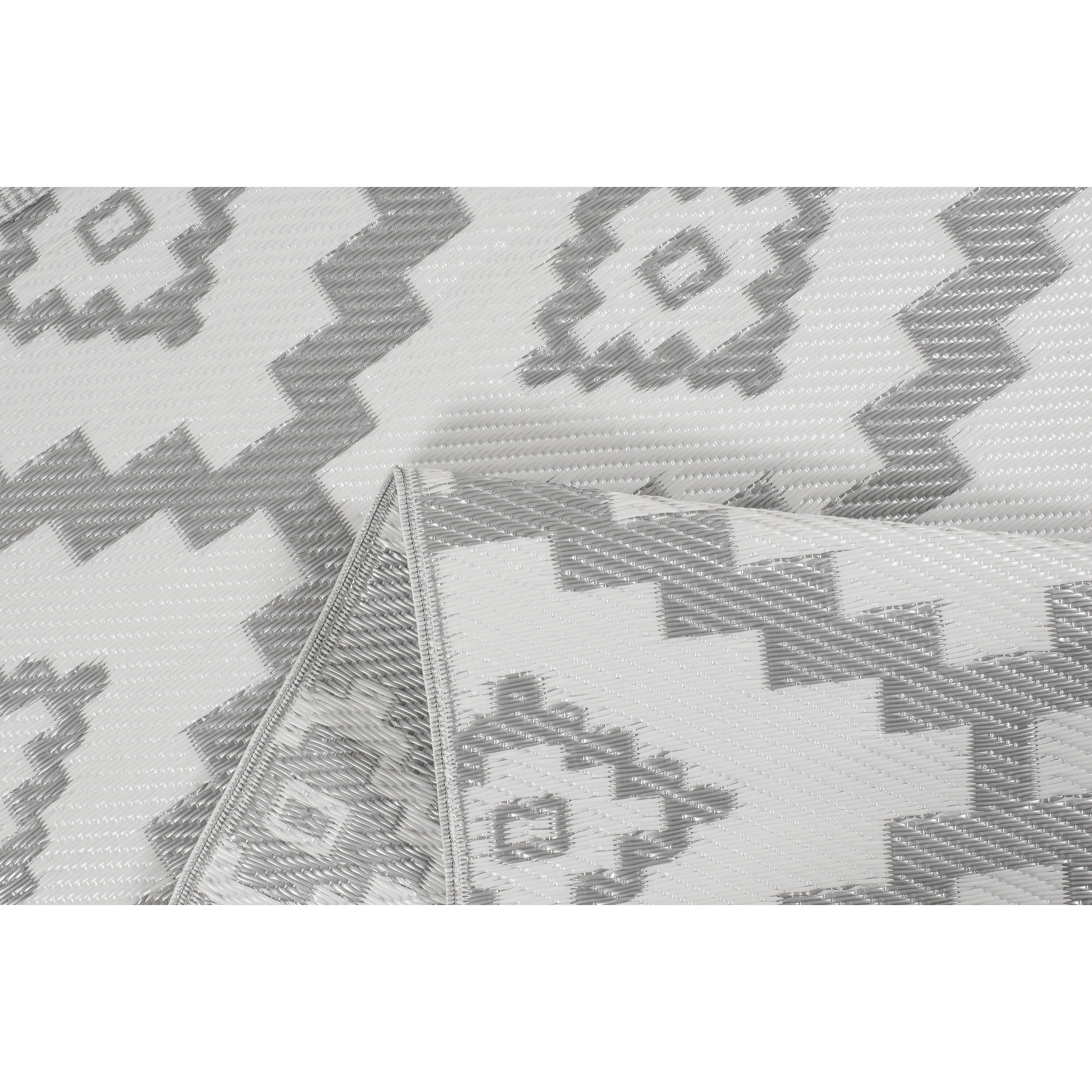 Scoobi - tapis d'exterieur gris et blanc motif graphique