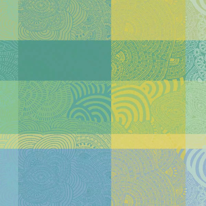 Serviette pur coton motif jacquard bleu Mille rainures atoll