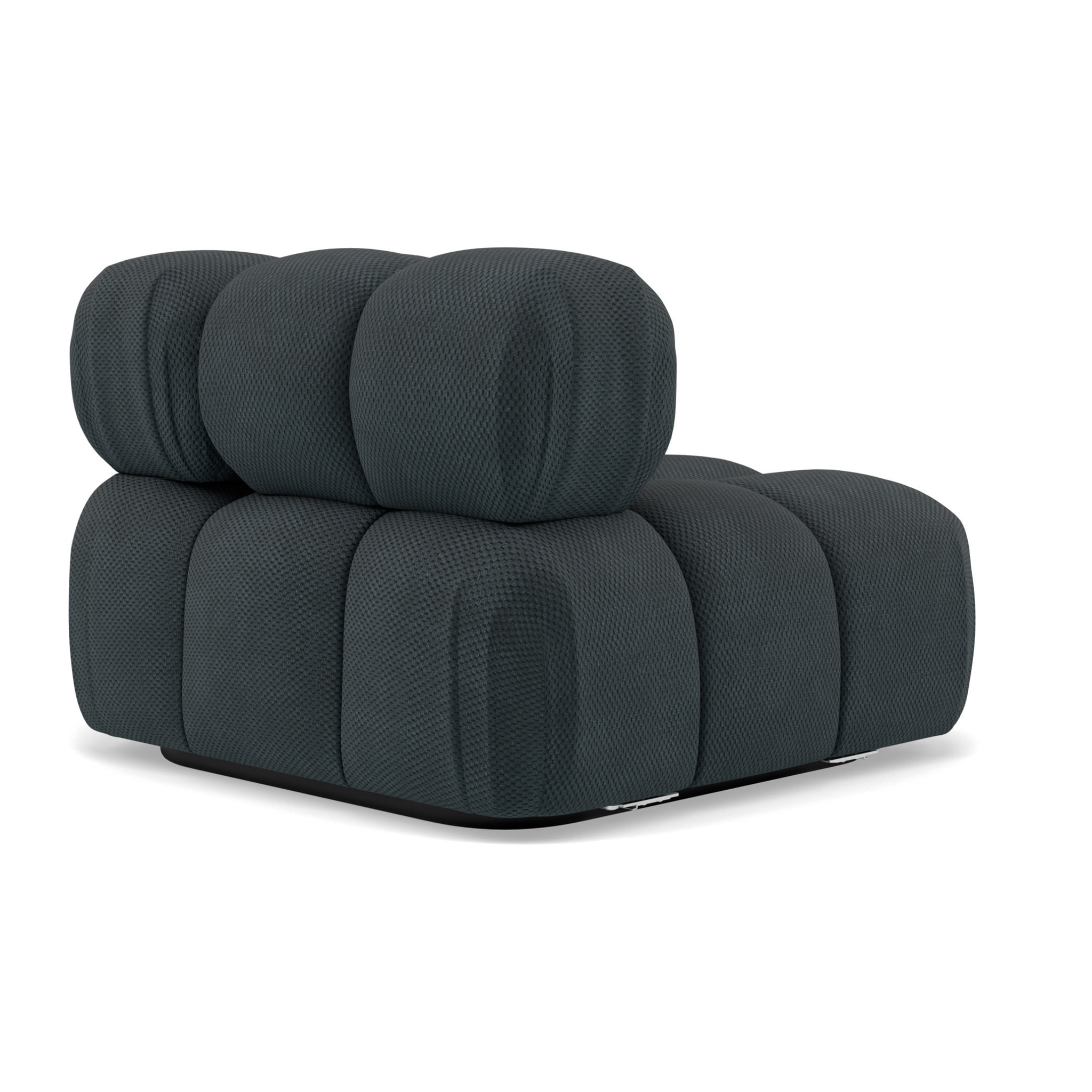 Ruby - module d'assise d'angle gauche en velours texturé - Noir