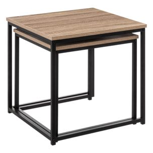 Lot de 2 tables gigognes "Aliaj" effet chêne naturel