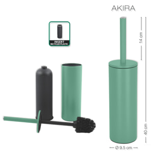 Brosse wc avec support Acier AKIRA Vert mat Spirella