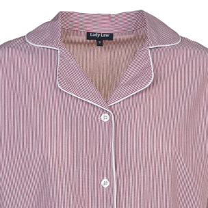 Pigiama leggero DONNA righe bordeaux