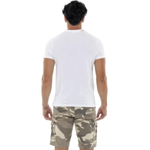 T-shirt da uomo a manica corta in cotone Leone Military 1947