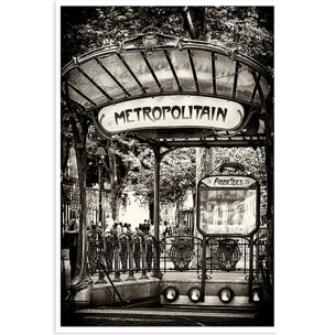 Affiche paris metro abbesses par hugonnard Affiche seule