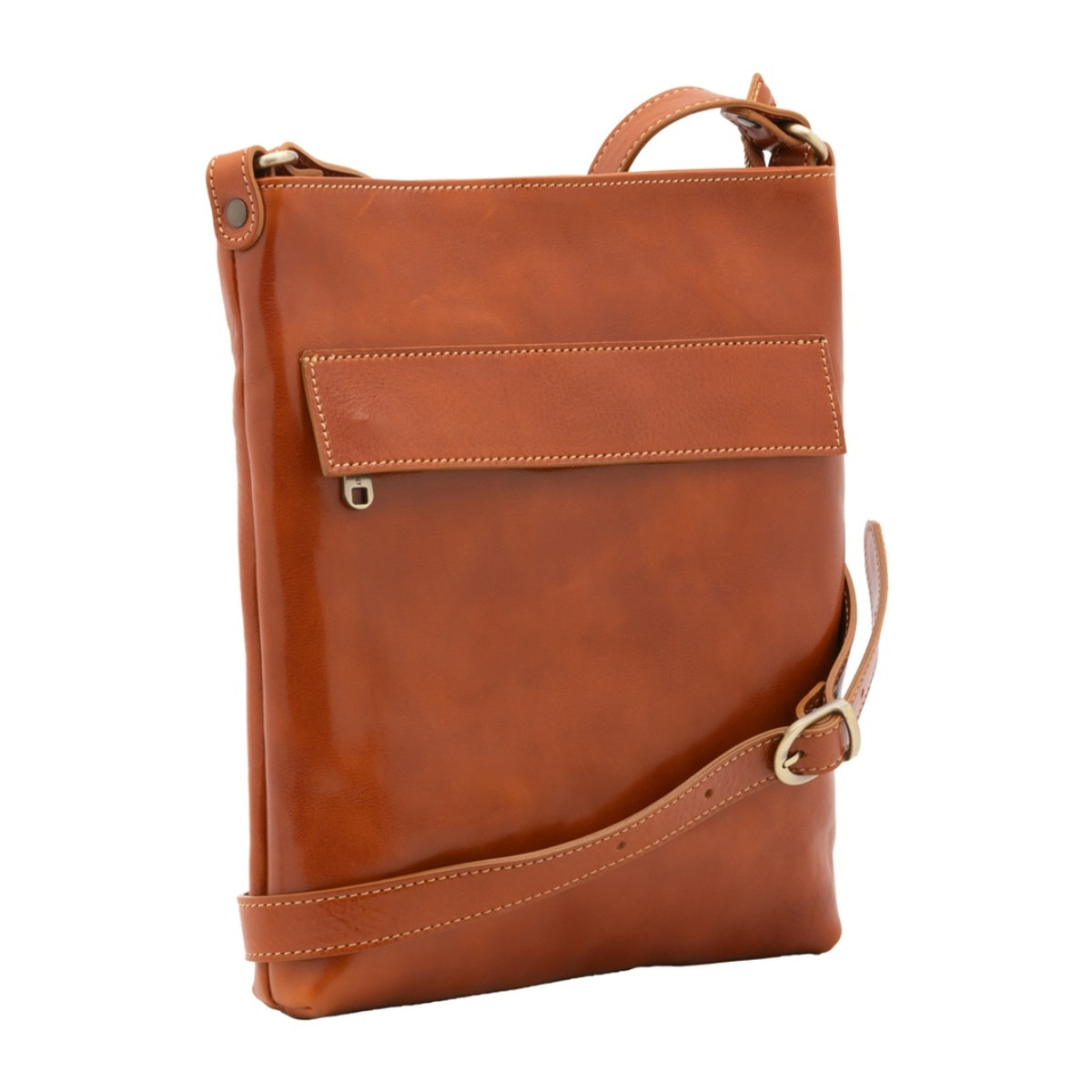 Borsa a tracolla uomo in vera pelle - Modello False - Made in Italy - 26.0 x 34.0 x 5.0 cm