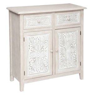 Buffet 2 portes "Hina" bois blanchi 80x85cm