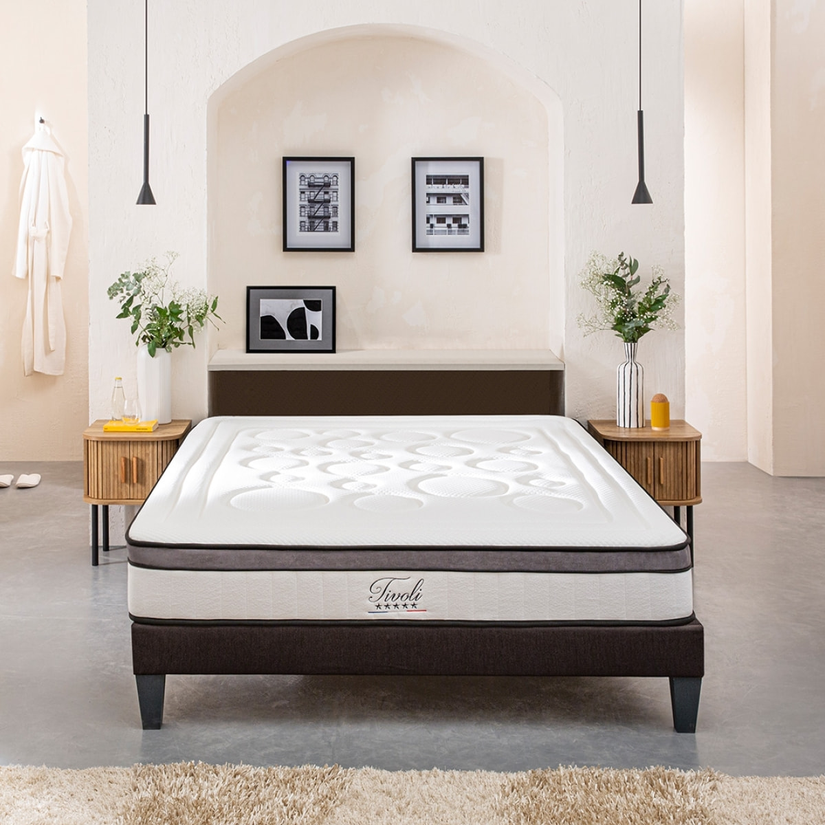 Ensemble Matelas Tivoli avec sommier en bois