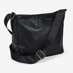 Bolso bandolera negro con estampado floral