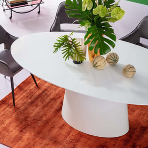 Table à rallonge Benvenuto ovale blanc verni Kare Design