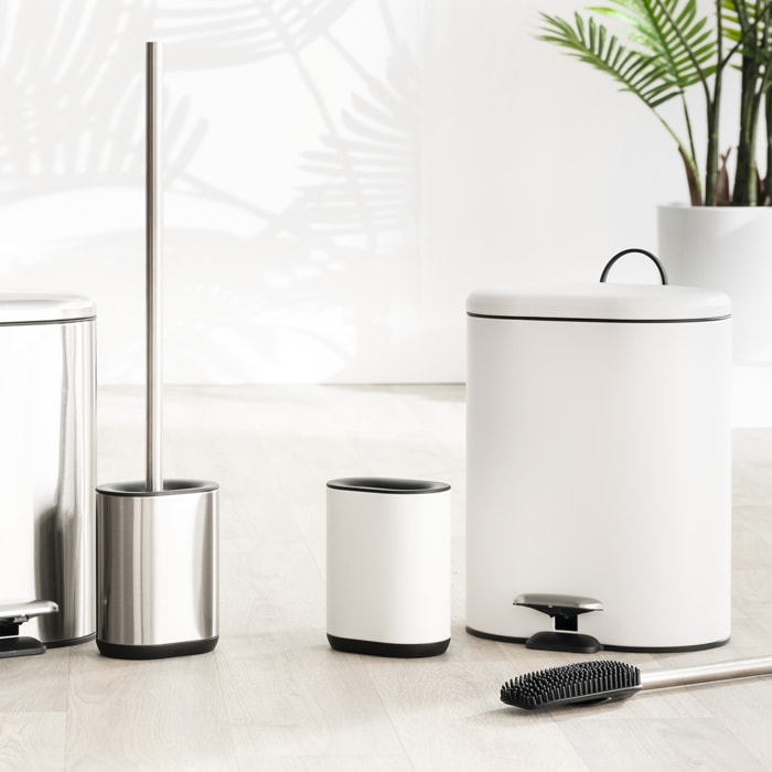 Brosse WC métal "Siliflex" blanc