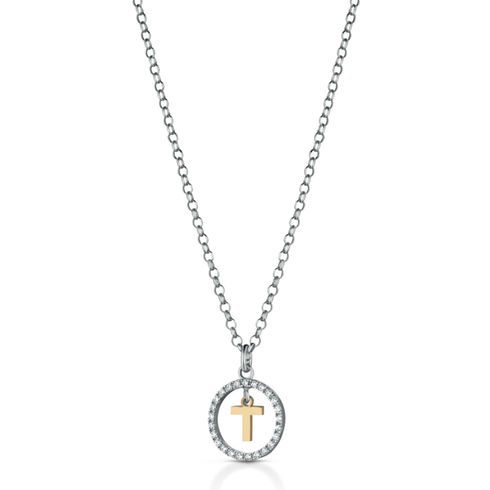 Collana Hiriwa 925 Cerchio Lettera T Argento