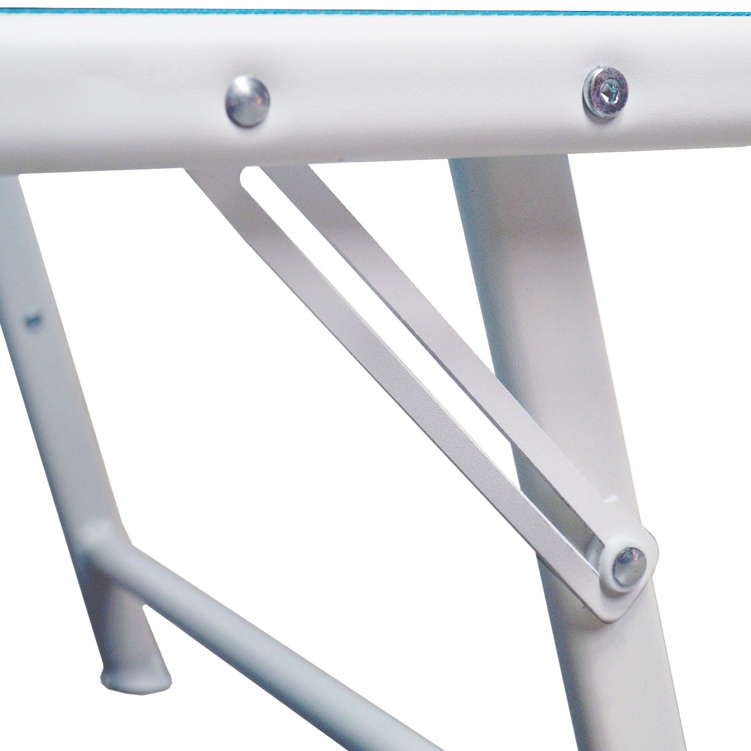 Lot de 2 bains de soleil pliants SICILIA en textilène bleu - structure blanche