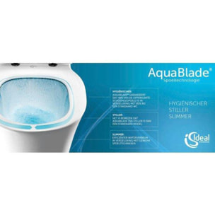Pack WC Bati-support Geberit Duofix + Cuvette Ideal Standard Tesi Aquablade + Plaque blanche (TesiGeb3-RT)