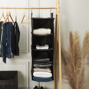 Rangement Suspendu - JE CHERCHE UNE IDEE - Pliable - 5 Cases - Noir