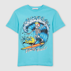 T-shirt oversize stampa teschio
