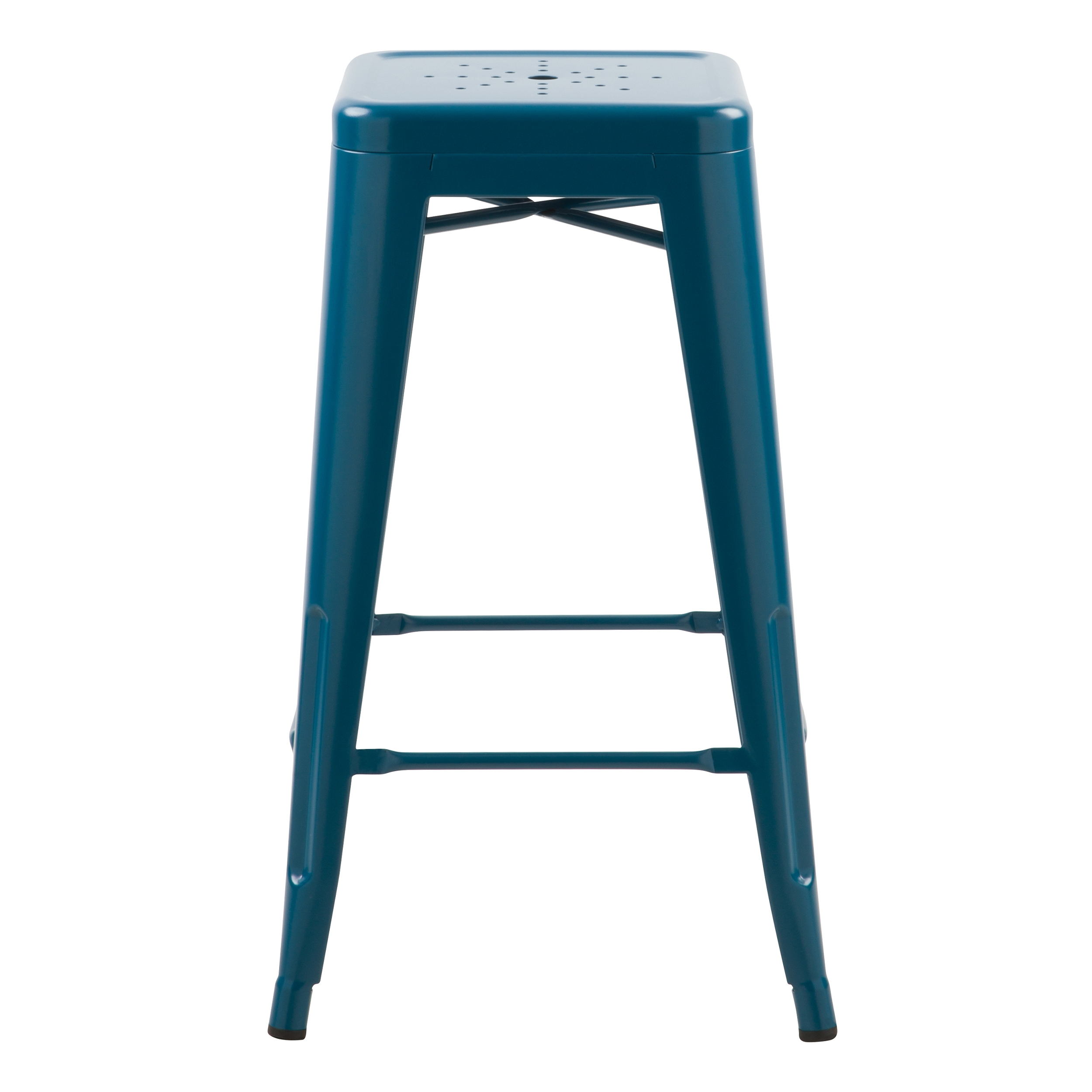 Tabouret de bar mi-hauteur Indus bleu mat 66cm (lot de 2)