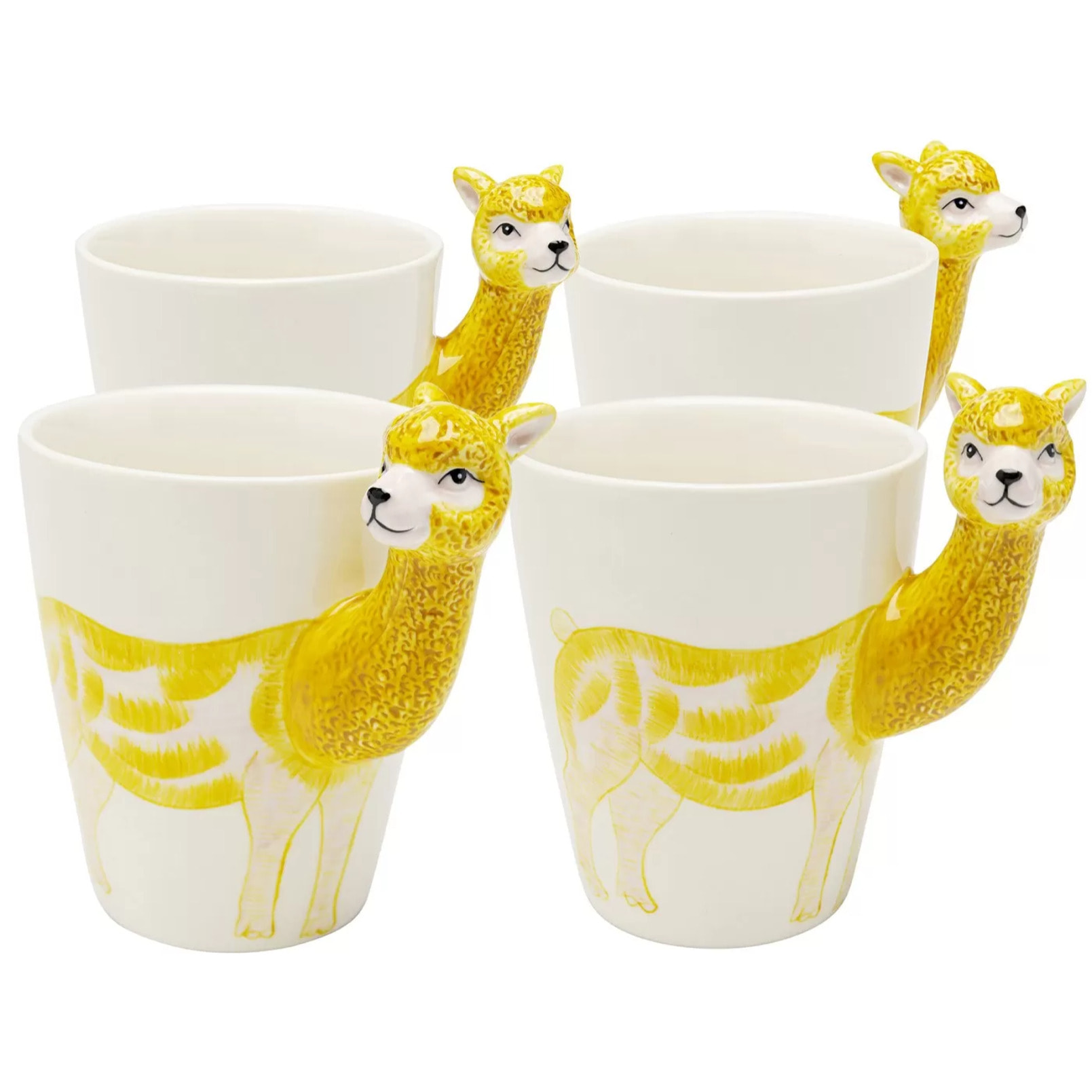 Mugs lama jaune set de 4 Kare Design