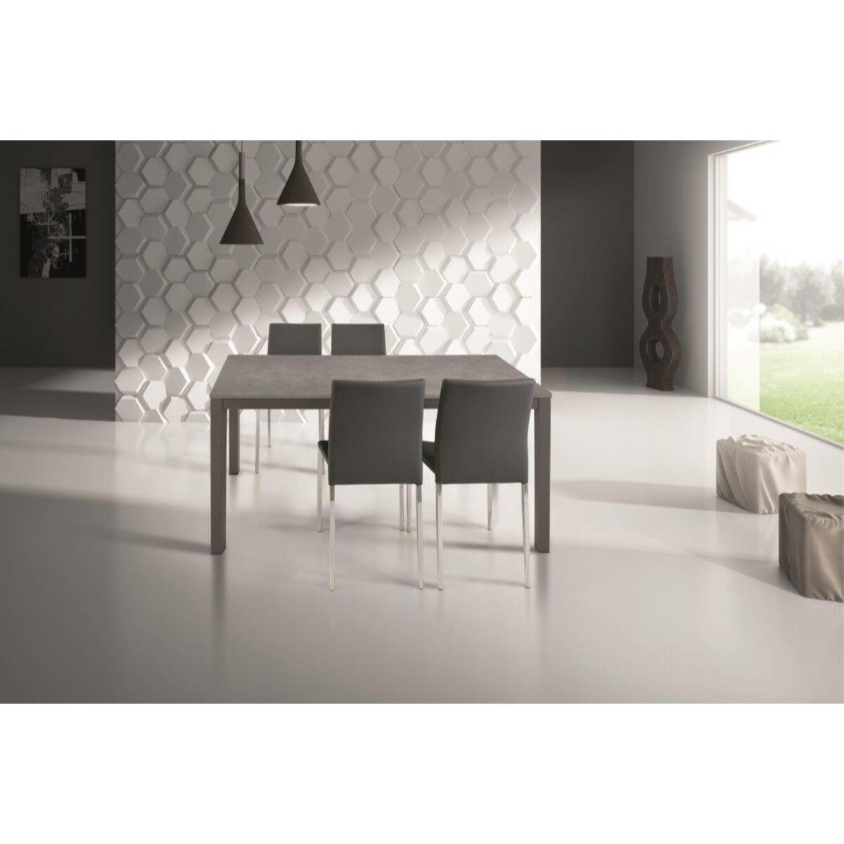 Tavolo SANREMO grigio in metallo allungabile 120x80 cm - 170x80 cm