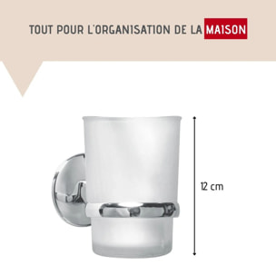 Porte brosse à dents en verre et chromé Fackelmann Vision