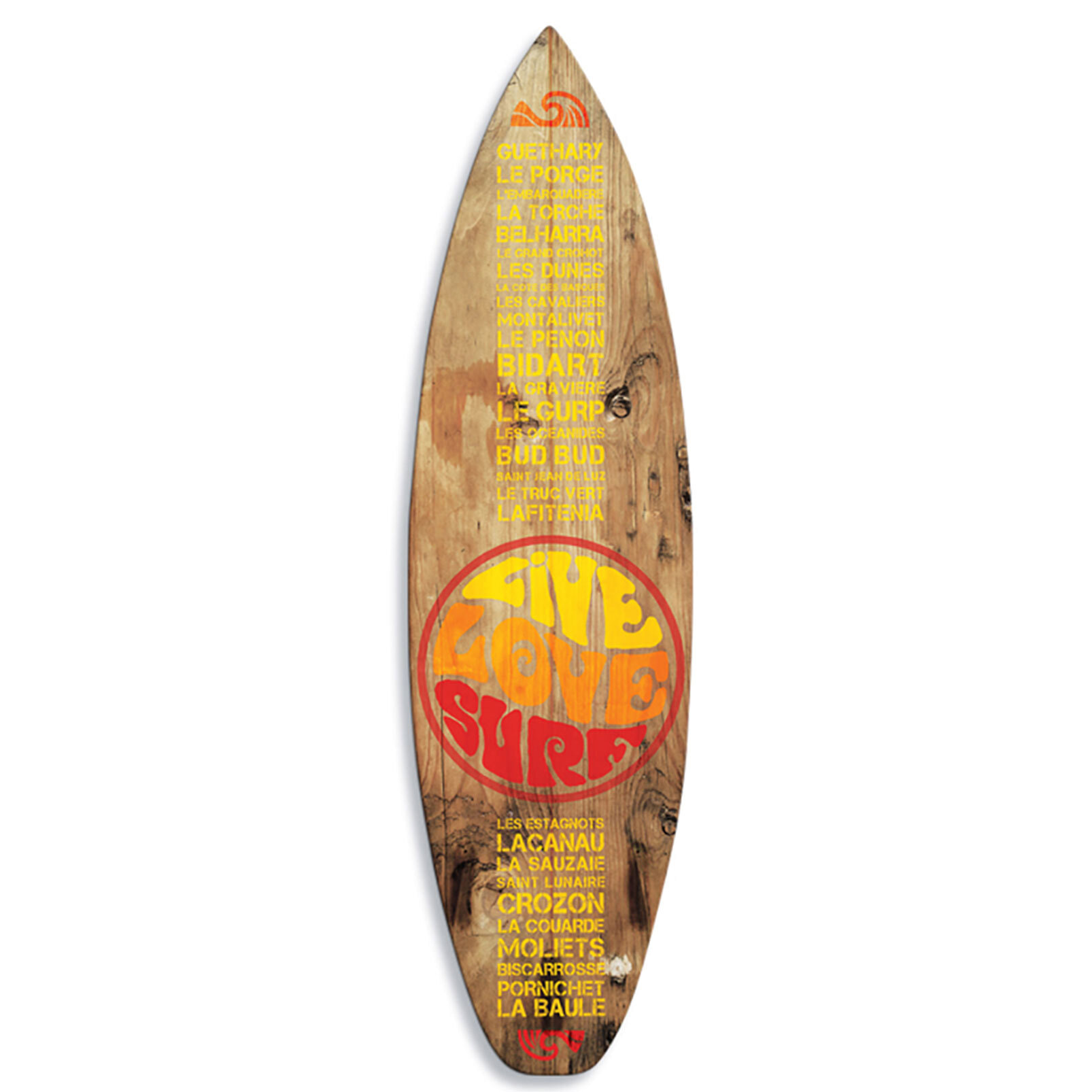 Planche de surf décorative live love surf Tableau alu Dibond