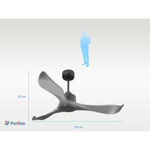 Ventilateur de plafond Réversible  Thermostat Wifi Moteur à courant continu Toits en pente Télécommande Hypersilence Mémoire Shopify Vendible (AUTOMATIQUE)
