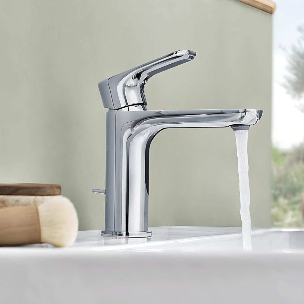 Mitigeur lavabo O.novo avec tirette chrome