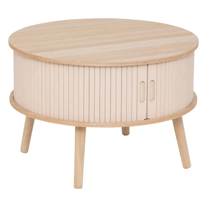 Table basse 2 portes "Nysos" beige 60x60x40,7cm