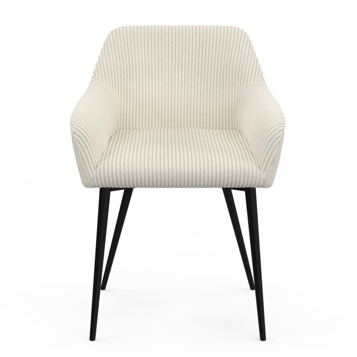 Chaises Jenny en velours côtelé et pieds métal