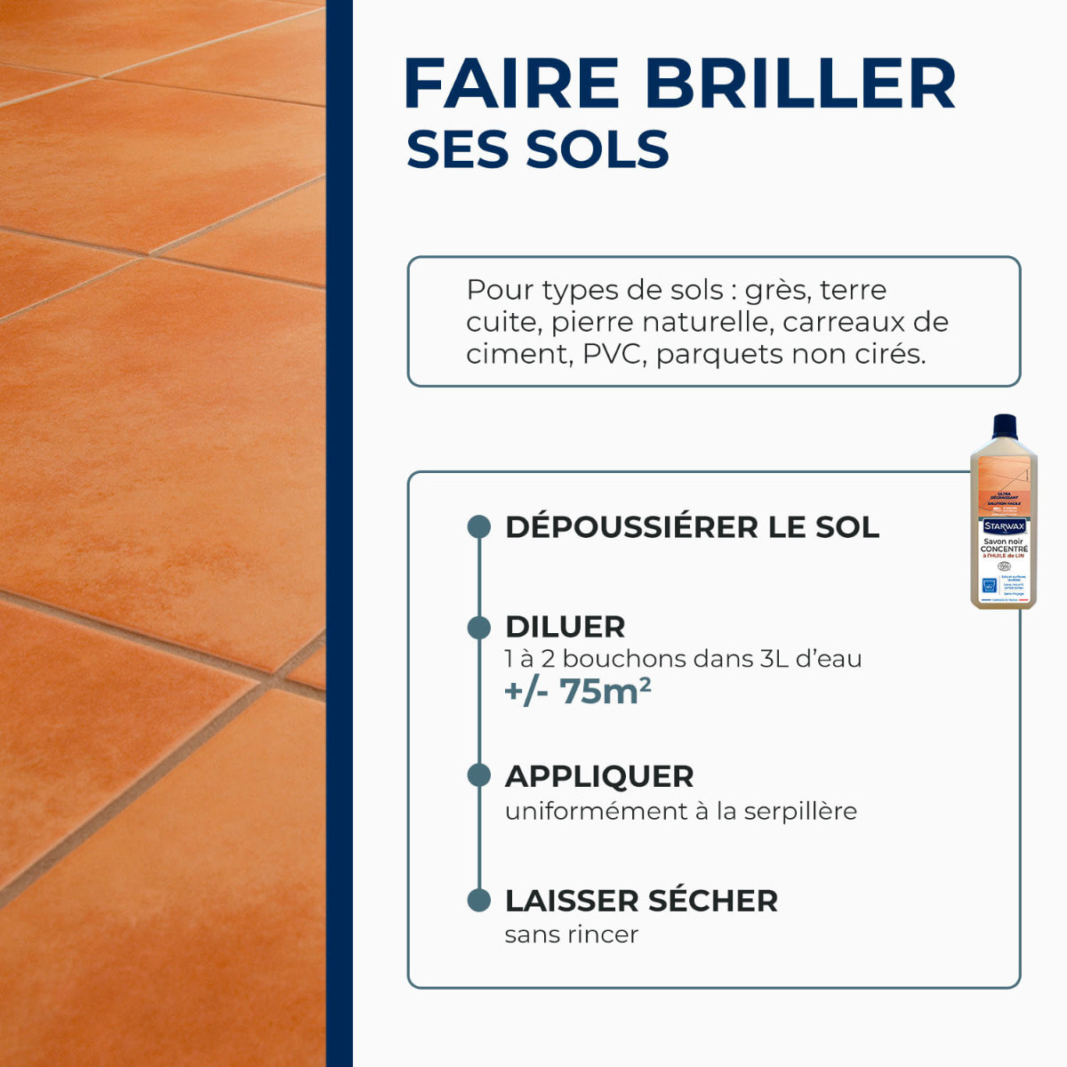 Savon noir STARWAX à l'huile de lin - 1L - 5150