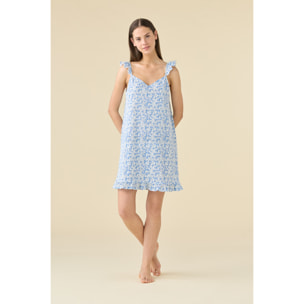 Camicia da notte donna estiva in cotone articolo bloom. Noidinotte