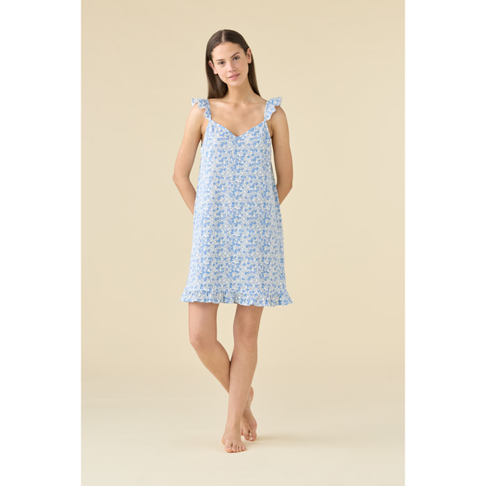 Camicia da notte donna estiva in cotone articolo bloom. Noidinotte