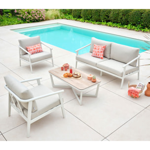 Salon de jardin en aluminium - 5 places - FONTANA BLANC
