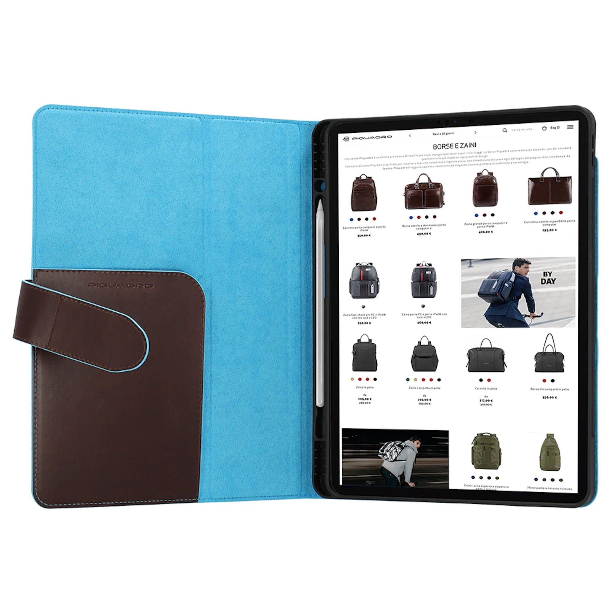 Piquadro Cover in pelle a leggio per iPad®Pro 12,9’’