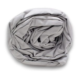 LENZUOLO SOTTO CON ANGOLI LETTO SINGOLO IN COTONE 60 FILI TINTA UNITA GRIGIO PERLA H.30