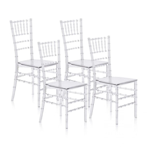 Pack 4 sillas de comedor Tyra Transparente