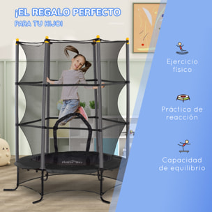 Cama Elástica Infantil Ø163x190 cm Trampolín para Niños de +3 Años con Red de Seguridad y Marco de Acero Carga 50 kg para Interior y Exterior