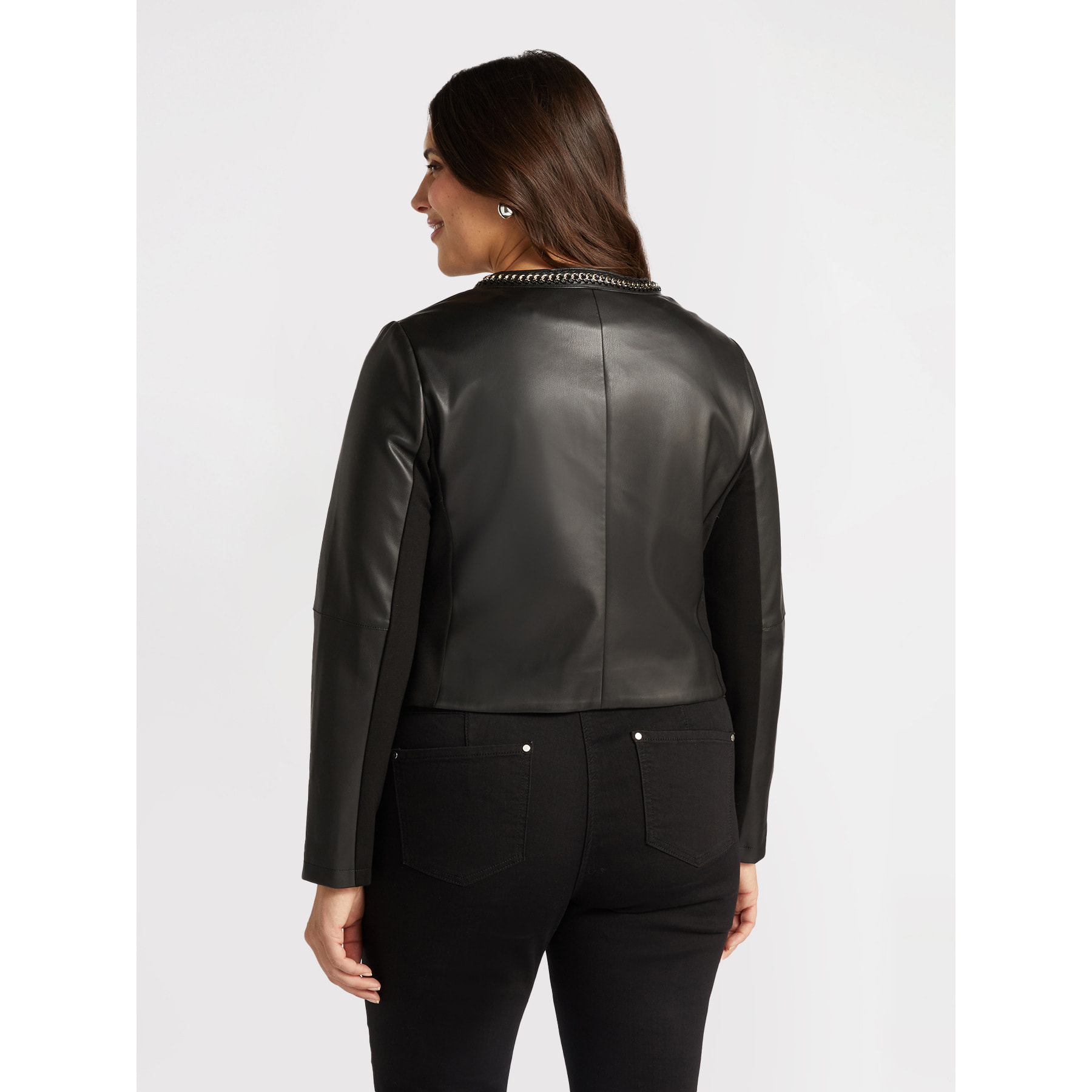Fiorella Rubino - Giacca biker con catene - Nero
