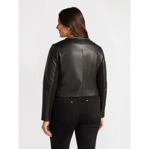 Fiorella Rubino - Giacca biker con catene - Nero
