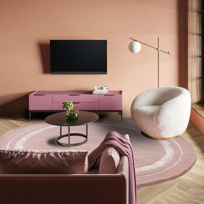 Tapis rond fait main en laine motif simple CHICDOUJ