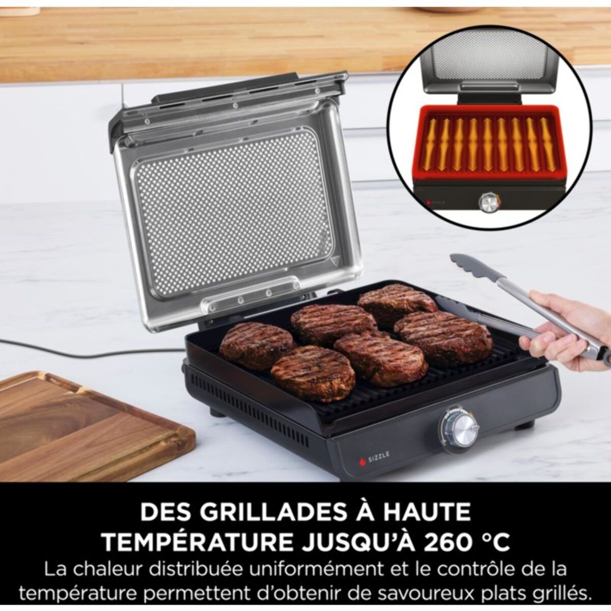 Plancha électrique NINJA GR101EU grill/plancha à poser, 34x34 cm