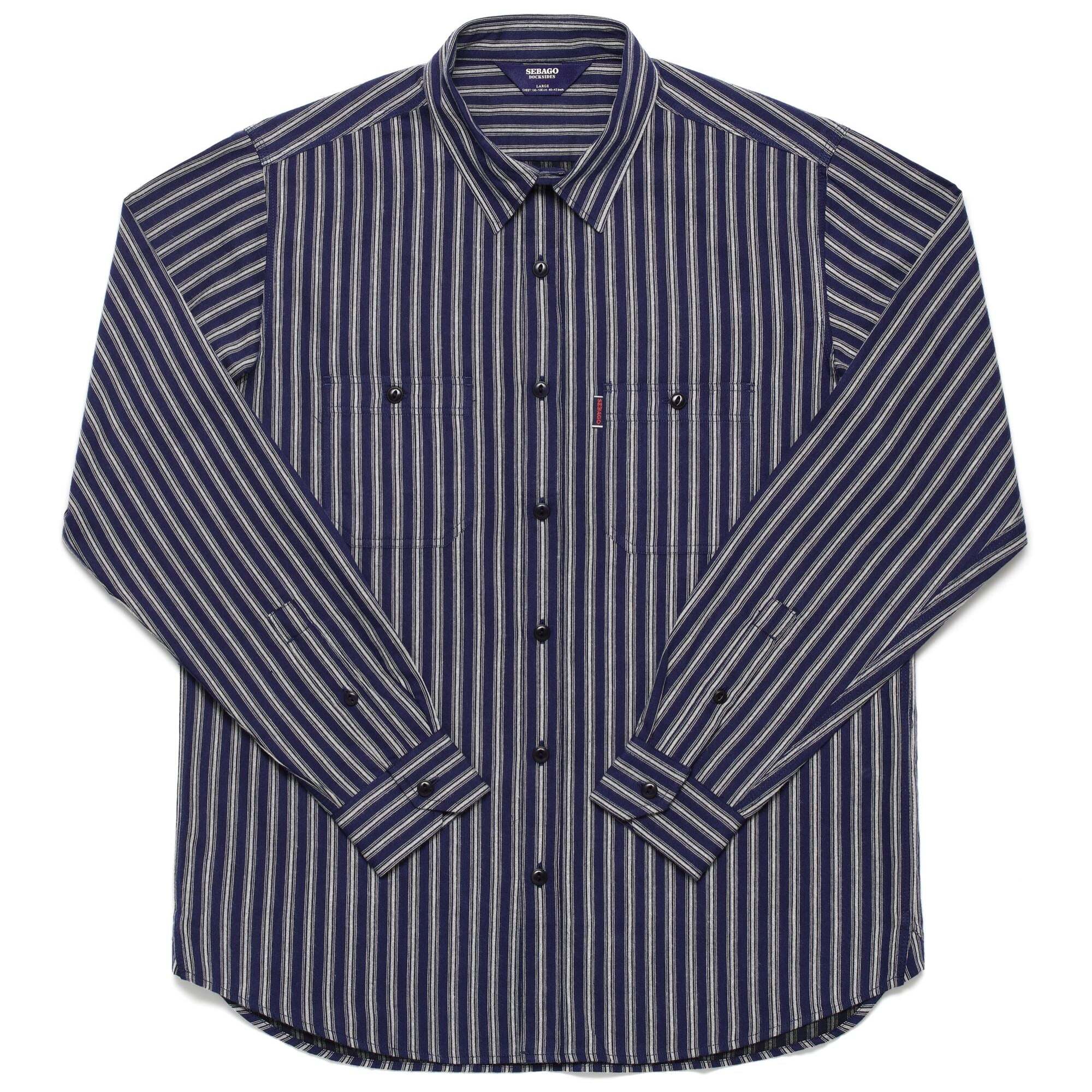 Camicie Sebago Uomo Blu SHEETBEND STRIPES