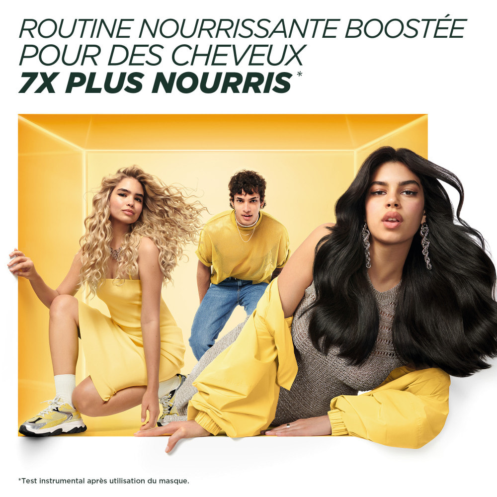 Routine 3 produits Garnier Fructis Hair Food Banane Shampooing 350ml Soin démêlant 350ml et Masque 320ml