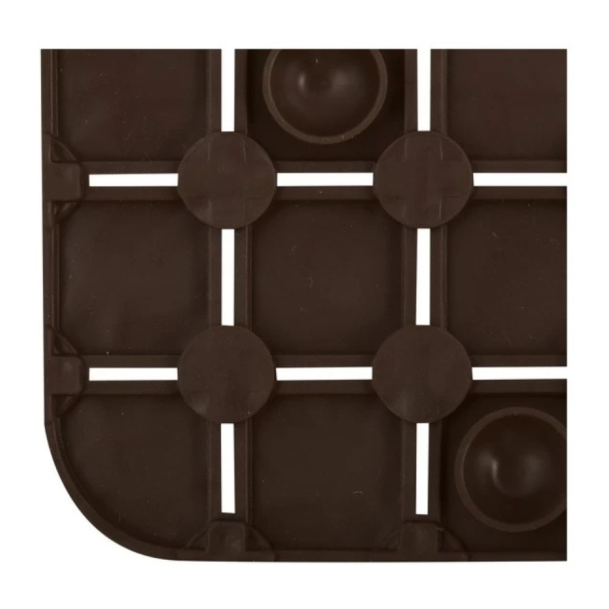 Tapis Fond de douche antidérapant Caoutchouc QUADRO 54x54cm Chocolat MSV
