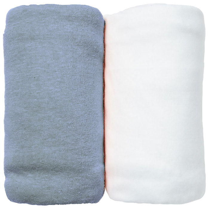 Lot de 2 Draps Housse 40x80 cm jersey Coton bio-Océan
