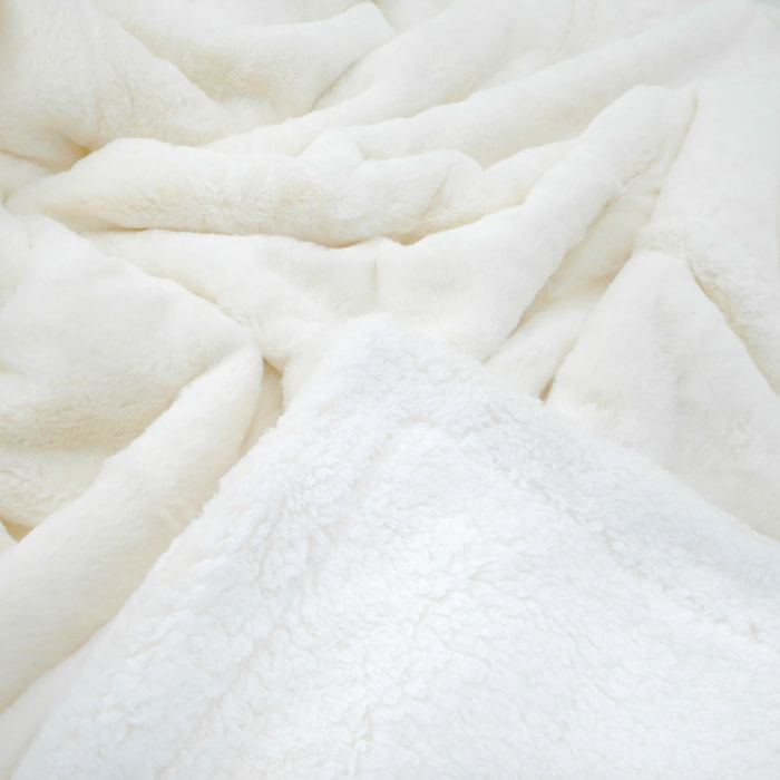 Plaid Couverture Imitation "Lapin" 220x240cm 610g/m² - Cocoon Off White