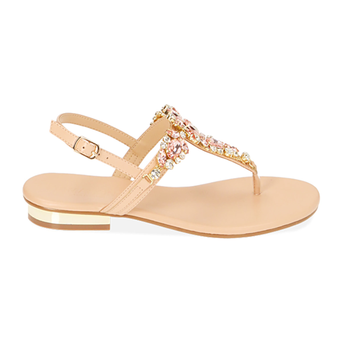 Sandalias planas color nude
