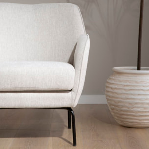 Fauteuil Gali -siège en contreplaqué, mousse et tissu-couleur beige 76 x 76 x 69 cm