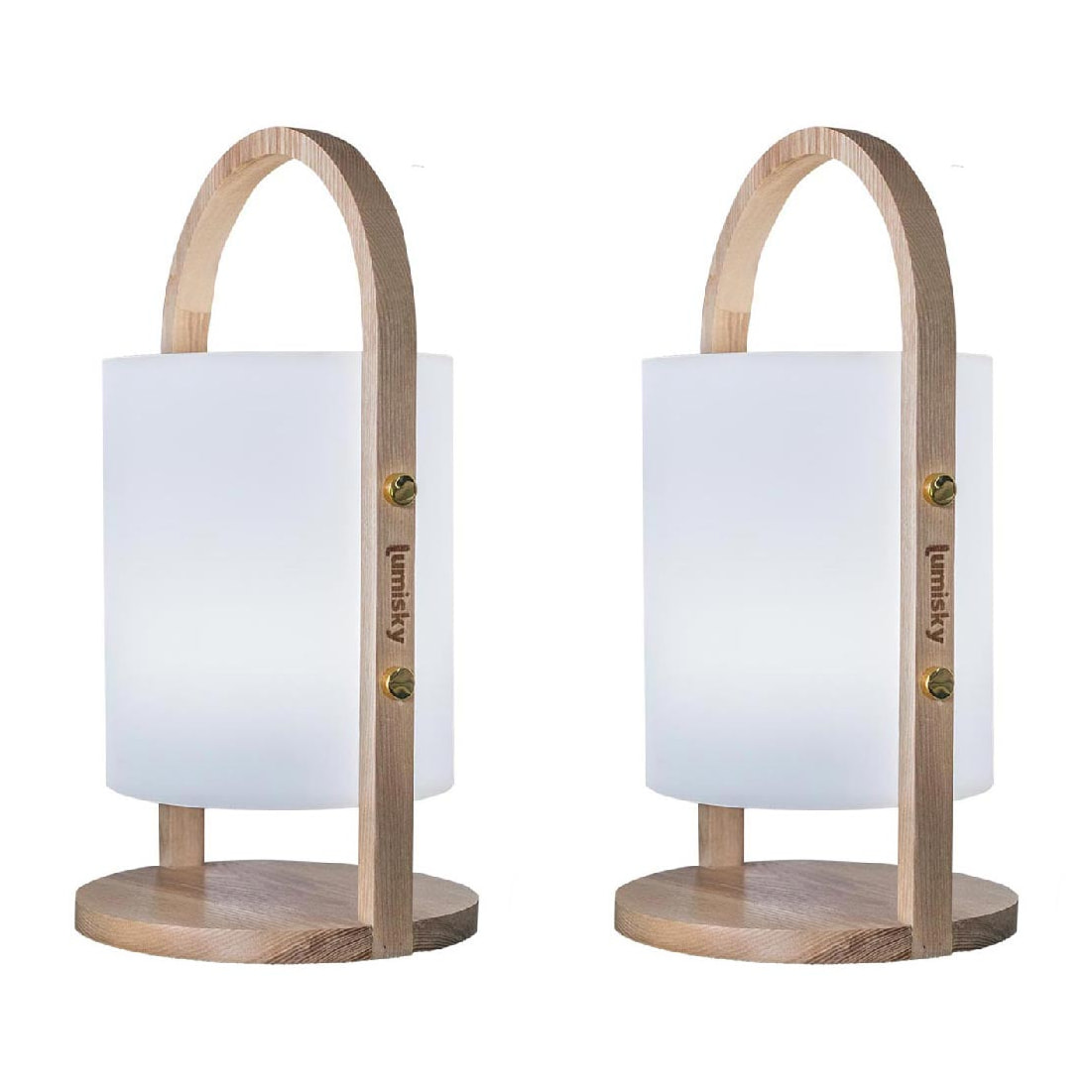 Lot de 2 Lanternes sans fil LED WOODY H37CM