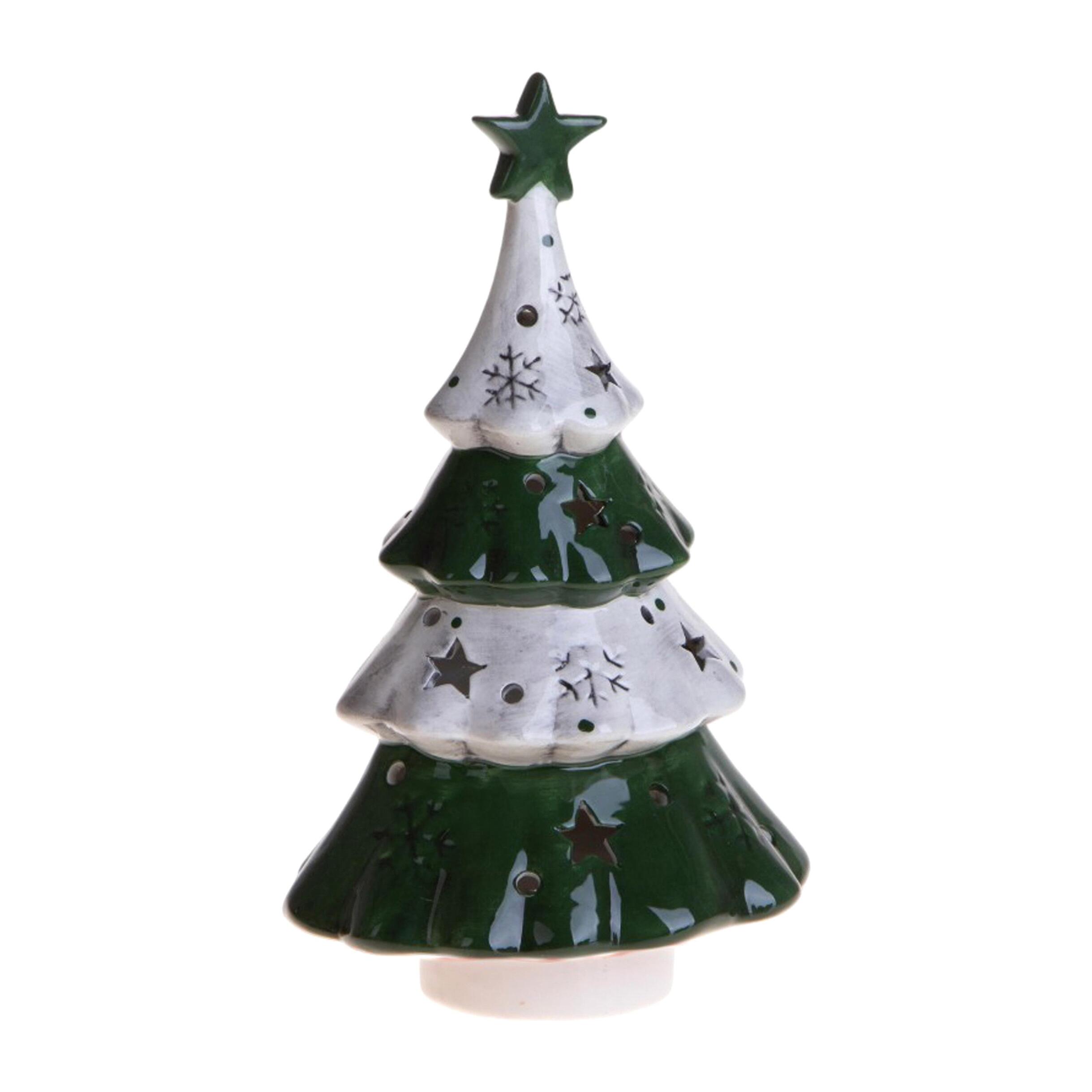 Albero con stella e led - Pezzi 2 - VERDE - Bianchi Dino SpA